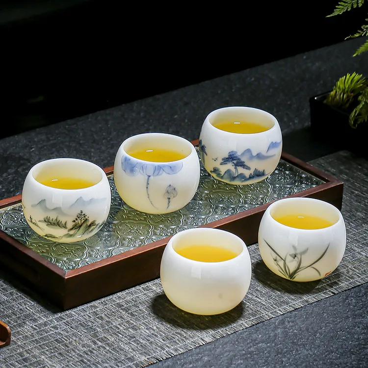 陶瓷杯主人杯单杯个人专用羊脂玉白瓷茶具品茗杯家用茶杯功夫茶具