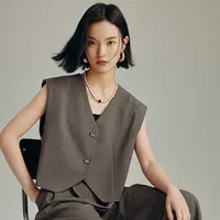 【尚雅专属】MOFAN摩凡秋新款可可棕马夹MAJ554310
