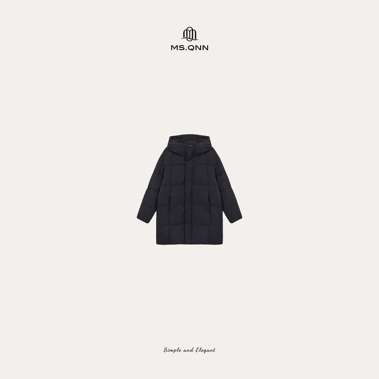 Ms.Qnn“冬日家属款“福利款男士中长款简约长款羽绒服 52C1616 Q姐