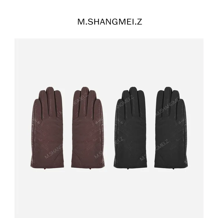 M.SHANGMEI.Z/沐熙美大哥气质复古真皮保暖舒适分指手套F10450