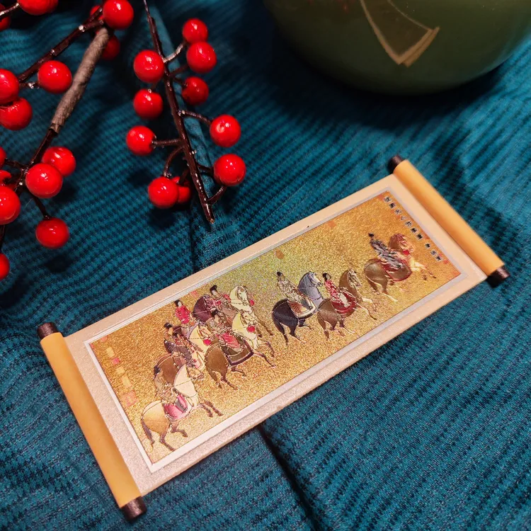 卷轴冰箱贴国画洛神赋步辇图夜宴图百骏图国风国潮文创礼品磁贴