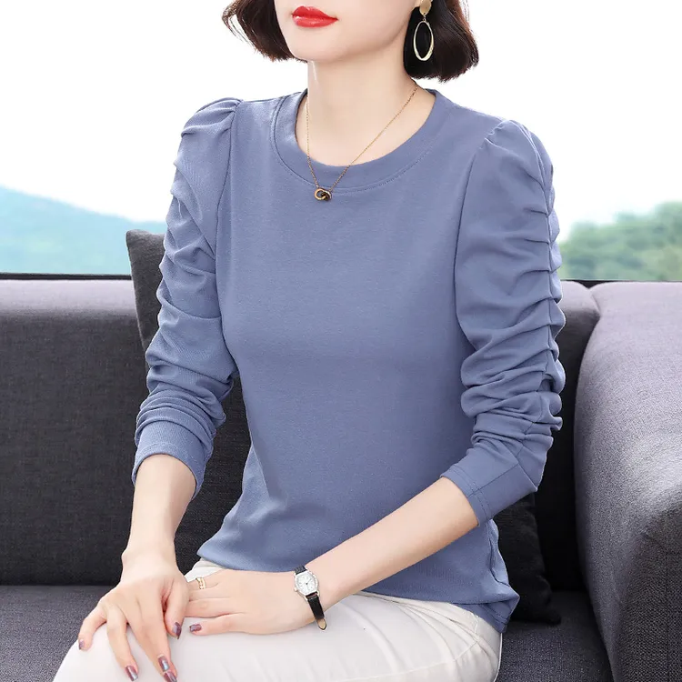 LOzP长袖打底T恤衫女春季2025新款百搭洋气减龄显瘦时尚宽松上衣