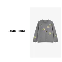 Basic House/百家好长袖针织时尚圆领卡通秋冬毛衣-B0625B5RDT2
