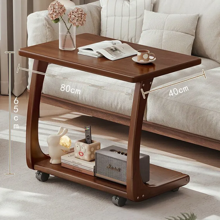 【运费险】实木沙发边几可移动小茶几电脑桌客厅桌子带轮迷你茶几