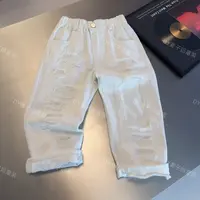 现货MZ.儿童潮童中性做旧复古纯棉补丁直筒休闲裤3095