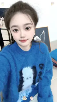 9985芯炫女装冬季新款拉绒工艺圆领小狗宽松慵懒风开衫上衣