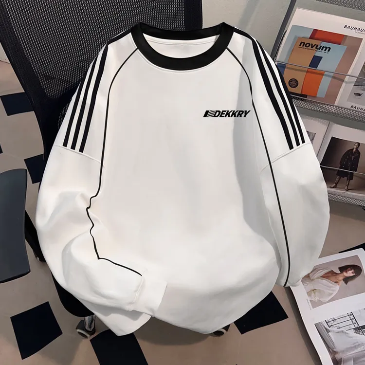 Dekkry潮流街头简约字母印花秋冬纯棉长袖t恤男女百搭设计款上衣