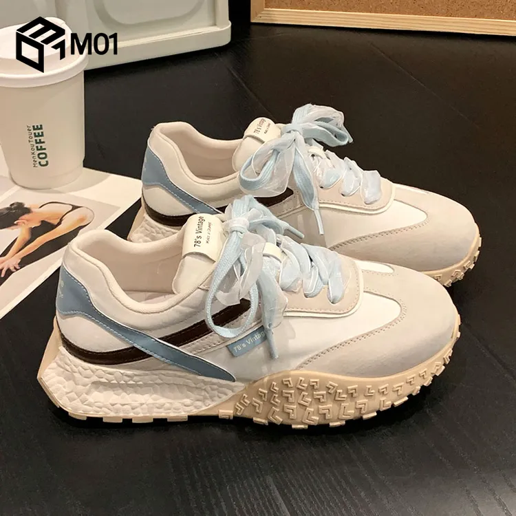 M01秋季新款厚底德训鞋女芭蕾阿甘鞋2025老爹鞋ins潮运动休闲鞋