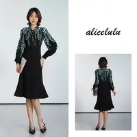 [alicelulu]“铃兰心语”通勤连衣裙优雅花边显瘦气质S1031648W