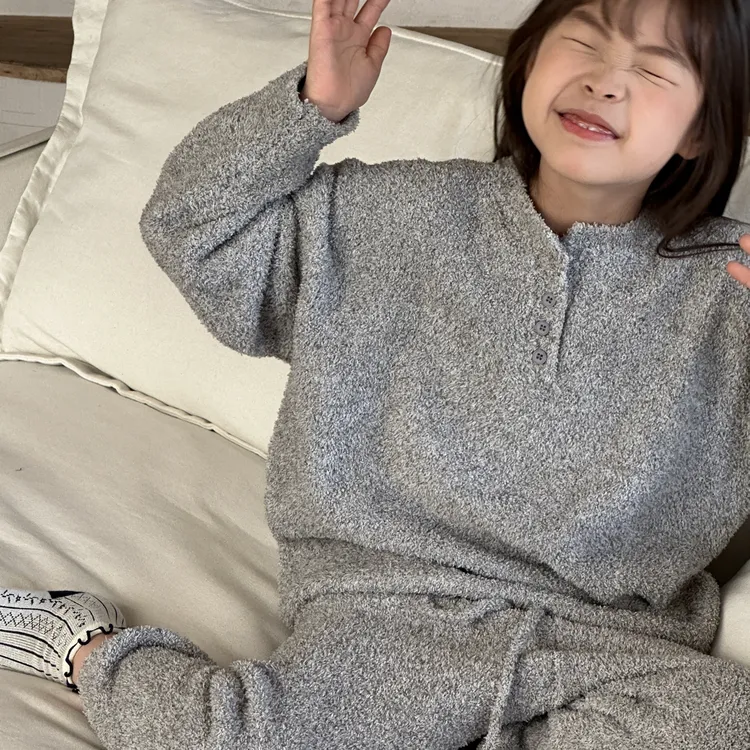 【家居服】亲子秋冬半边绒加厚家居服套装