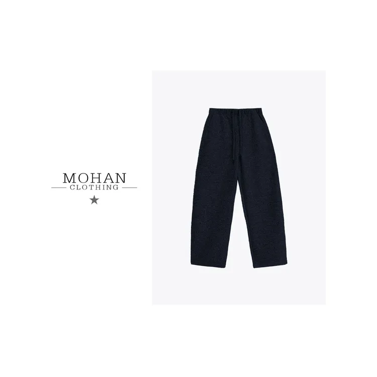 冬季厚款羊毛宽松保暖直筒休闲裤弯刀裤女PHT25901