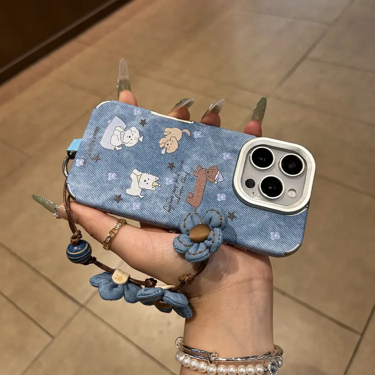可爱狗狗手机壳适用iPhone16promax苹果15女14手绳13pro新款12