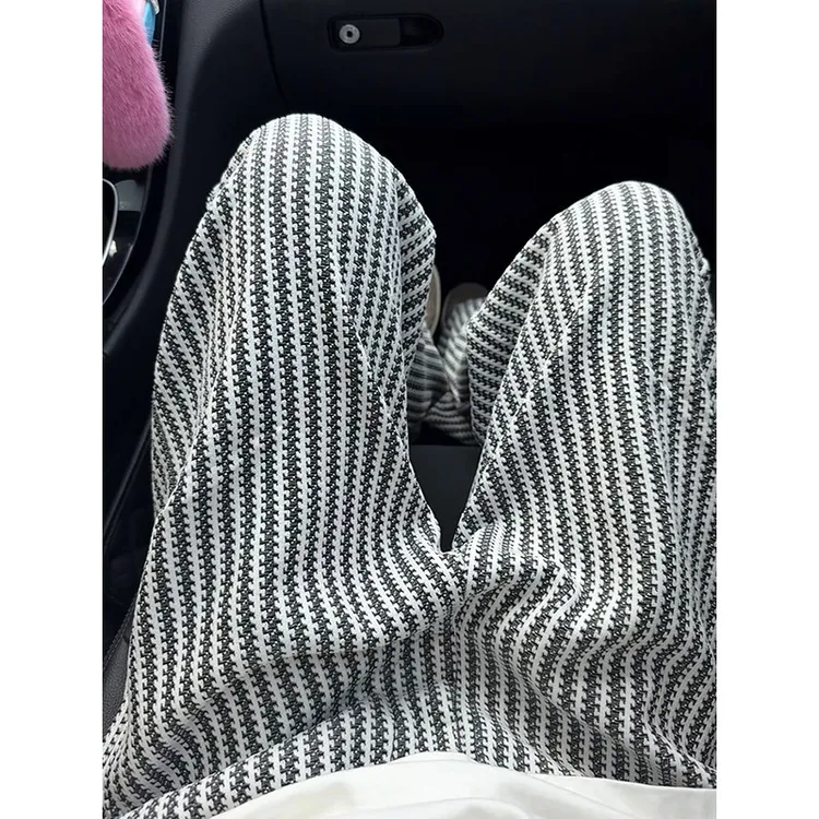 美式复古竖条纹毛呢裤子潮牌痞帅炸街男休闲裤vintage垂感直筒裤