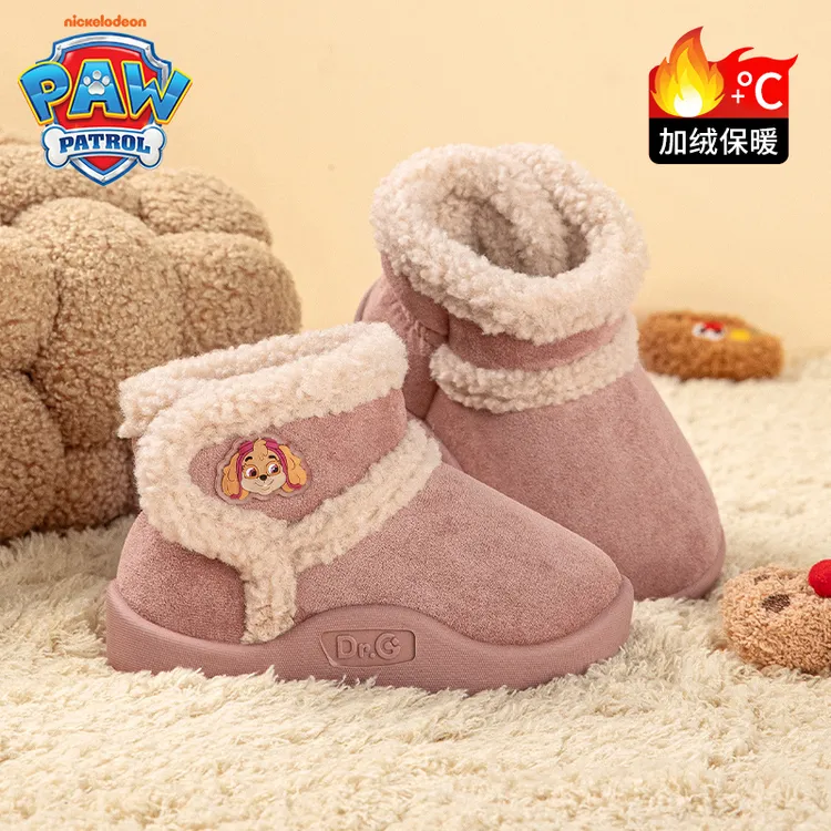 汪汪队女童大棉鞋2025冬季儿童宝宝鞋女孩保暖靴子加绒雪地靴高帮