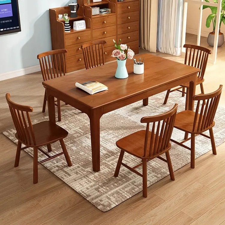实木餐桌椅组合饭桌长方形吃饭桌子家用餐桌子实木北欧日式小户型