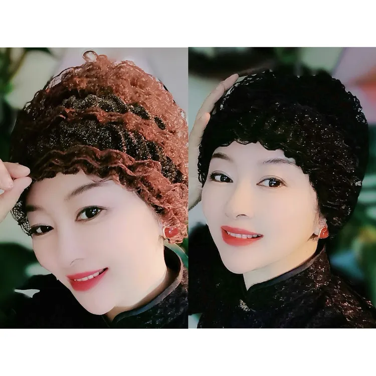 秋冬保暖正品保障遮白发专用蓬松包头帽蕾丝网纱帽新七层花边宽边