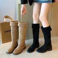 【诺一家加宽加肥大码女鞋】粗腿大筒围长靴胖mm高筒靴秋冬堆堆靴女