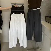 C/82910 韩系百搭高腰显瘦直筒磨毛休闲裤（S裤长98左右）9-23