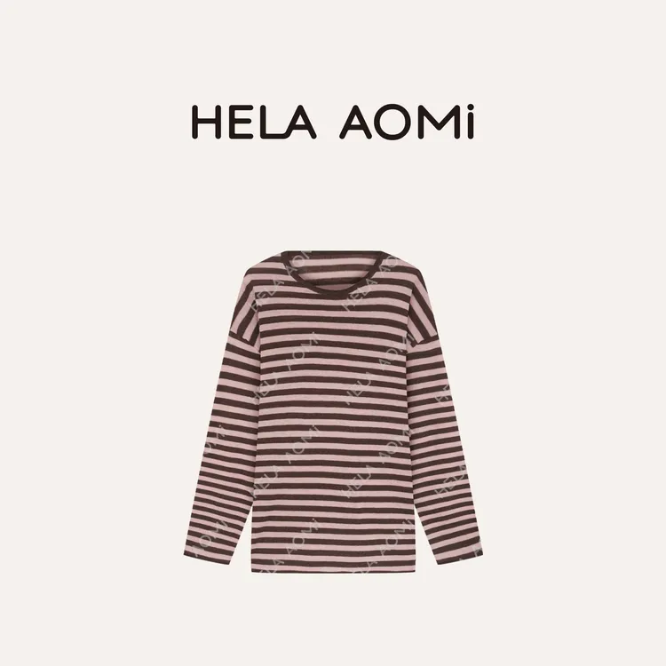 HELA AOMI “撞色条纹.精仿羊毛”绵羊毛100%针织衫CY5CM34501