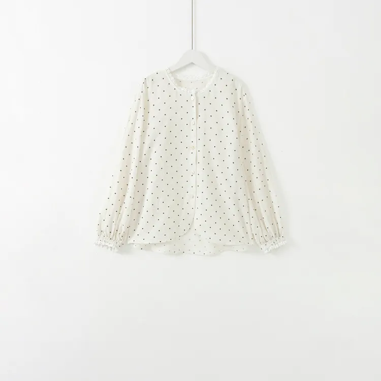 几里与麻【牛乳啵啵】设计感波点气质衬衫 衣长65 胸围108 2031249
