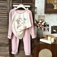 CQL  2025儿童卡通中大童男童插肩袖可爱印花家居服套装  6901