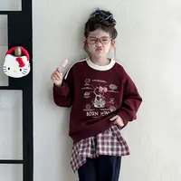 女童秋款卫衣22025秋季新款儿童休闲舒适撞色卡通圆领卫衣Q13855