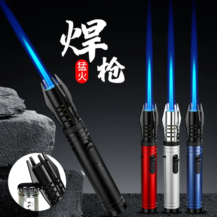 新款光剑高温直冲喷火枪带啤酒开户外露营点火器蓝焰喷枪打火机