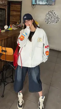 《慵懒的加菲猫潮牌秋款外套开衫》休闲百搭情侣宽松韩版秋季ins