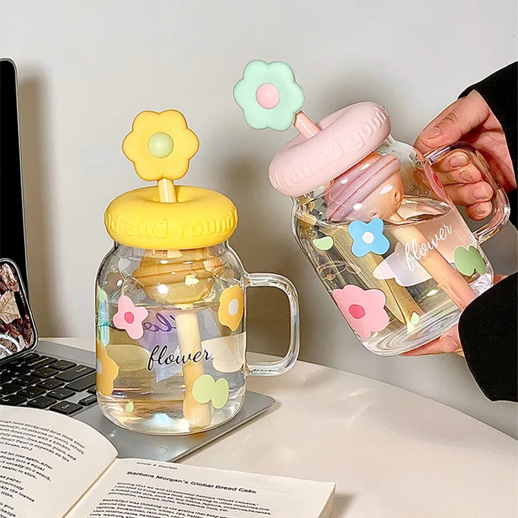 女生水杯高颜值大容量耐高温玻璃杯泡茶带滤网办公家用桌面吸管杯