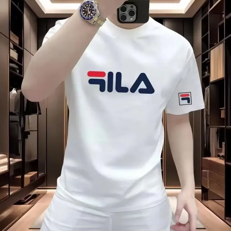 FI美式痞帅重磅短袖T恤男女同款夏季休闲时尚ins潮牌圆领半袖上衣