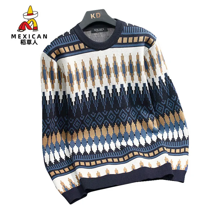 稻草人秋季新款毛衣圆领卫衣男百搭长袖T恤潮痞帅男装套时尚男装