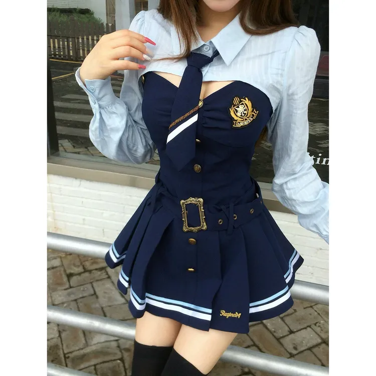 兔子警官早秋学院风韩系小众连衣裙衬衫酷飒风女装高级感
