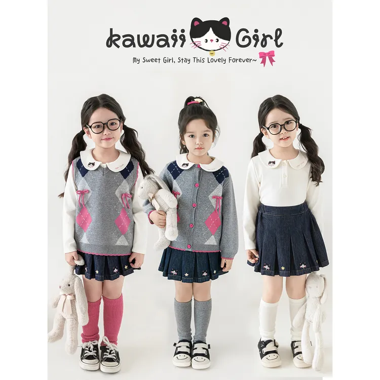 YOEHYAUL/幼悠幼悠【英伦学院】秋贰波女童系列春秋娃娃领衬衫Q4494