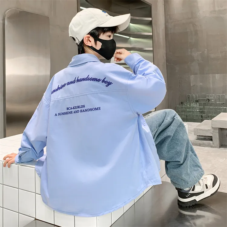 儿童装男童衬衫春秋款2025新款秋装外套长袖男孩秋季中大童衬衣潮