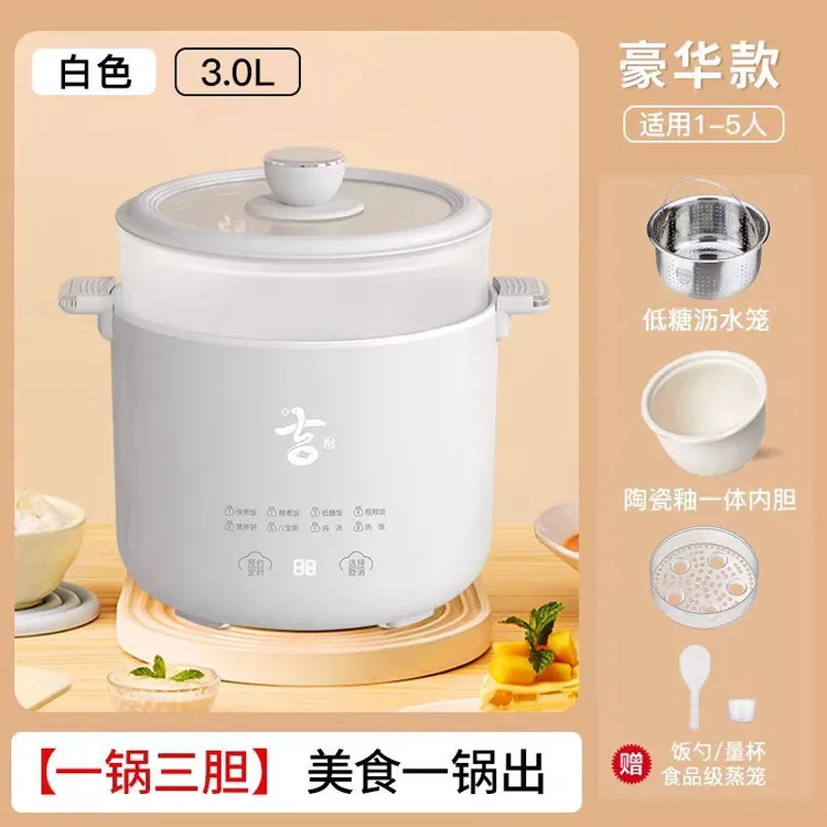 德国品质小型电饭锅低糖多功能煮粥煲汤火锅家用宿舍一体电煮锅3L