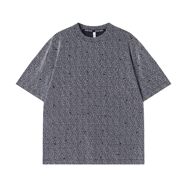 夏季新款时尚个性纯色百搭宽松编织珍珠点缀工艺潮奢高级感上衣