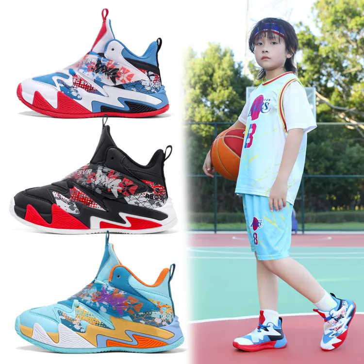 ABC SYR秋冬新款男童篮球鞋皮面防水儿童男孩时尚百搭防滑耐磨鞋