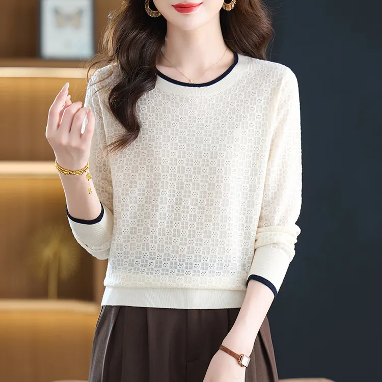 哥弟品牌女装秋冬新款长袖羊毛针织衫洋气显瘦圆领打底羊毛衫上衣