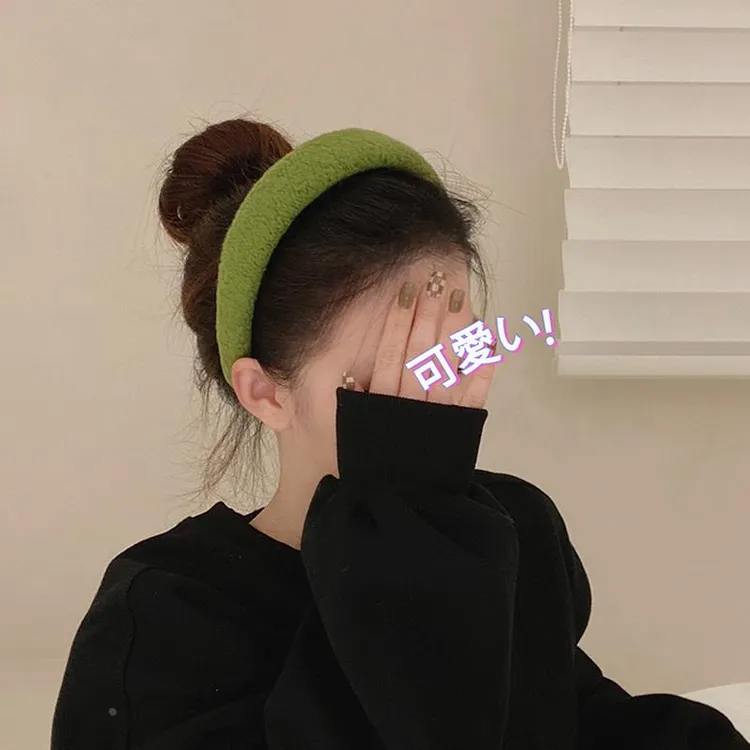 韩国毛绒宽边洗脸压发宽边海绵发箍女高颅顶头饰发卡头箍外出发饰