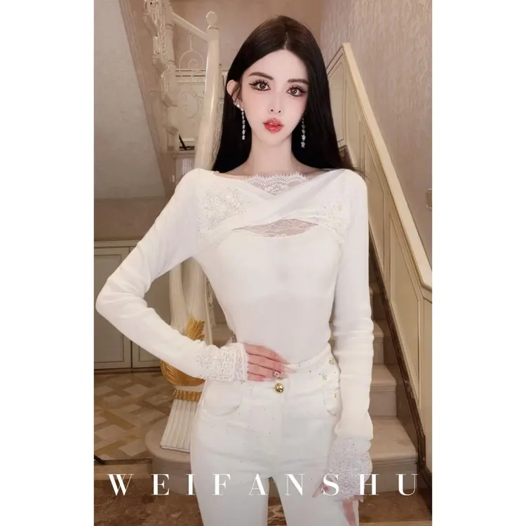 WEIFANSHU/魏凡舒【甜心狩猎】秋冬新款百搭设计感时尚简约长袖上衣