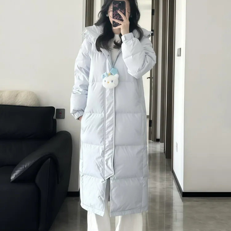 中戏同款长款加厚过膝羽绒服女款冬季爆款2025新款正品白鸭绒外套