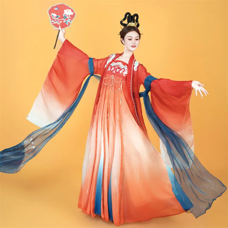 夏辉同款唐装大唐夜宴古典舞女飘逸大袖衫古风裙中国舞艺考演出服
