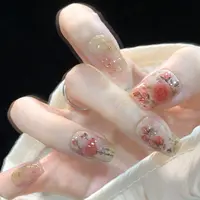 喵公子 【虞美人】【水彩手绘设计师款】纯手工穿戴甲可拆卸美甲