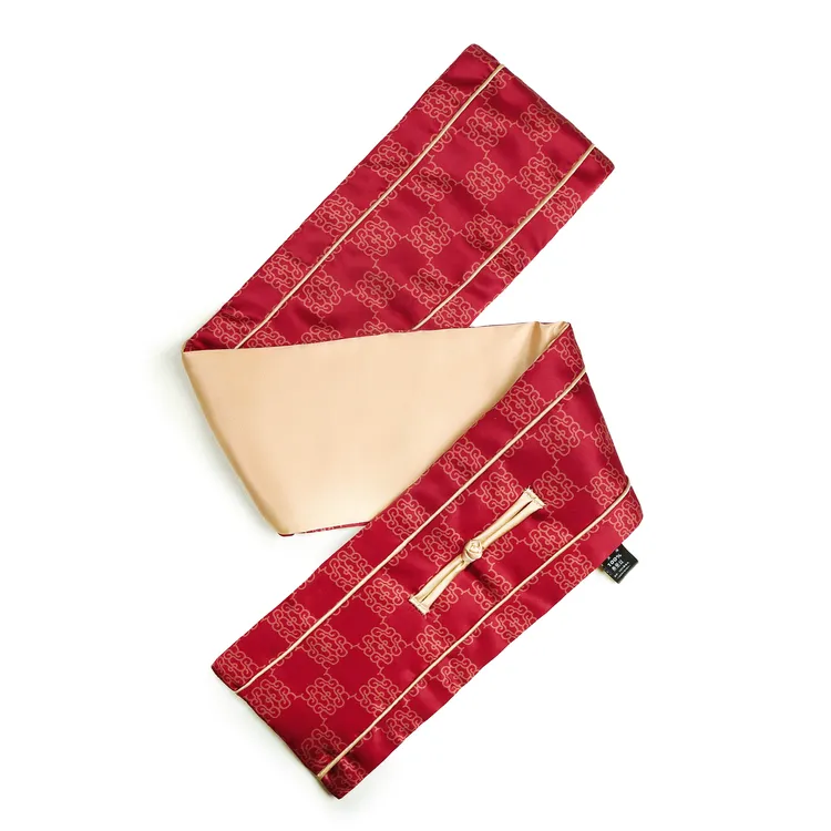 中式盘扣套头围脖真丝桑蚕丝女士国风护颈新年红色围巾丝巾送妈妈