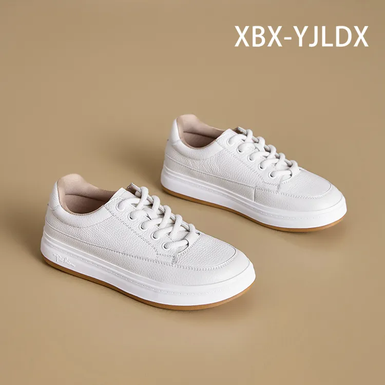 头层牛皮软底小白鞋女秋冬新款系带百搭时尚休闲运动真皮板鞋潮流