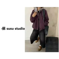 MM时尚设计款连帽假两件宽松休闲百搭外套上衣126