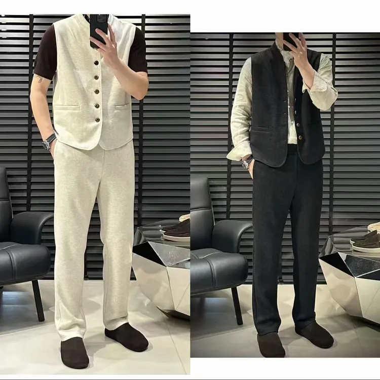 【L*P25秋新贵OLDMQNEY】色织醋酸羊毛混纺时尚男装套装7621/7627