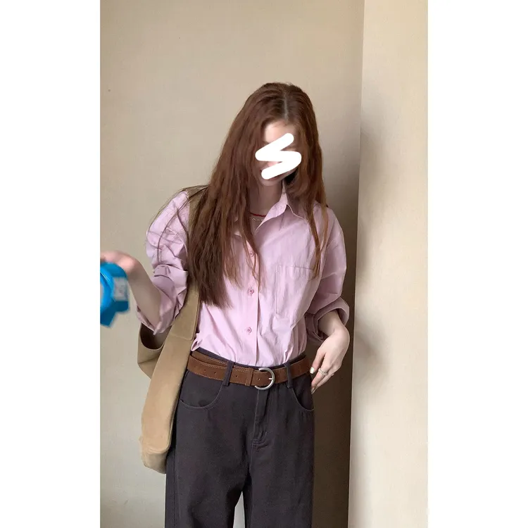 Miss sumey#1294自制通勤百搭纯色衬衫法式经典款气质长袖上衣女