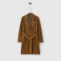 ME【库尔勒皮风衣（含腰带）】进口牛反绒收腰显瘦时尚皮衣MESA2144