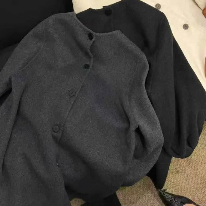 9918#手缝双面羊毛外套裙